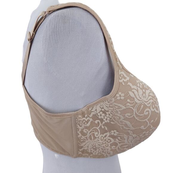 Cacique Lace Bra Beige Underwire 40DDD Neutral Bra 40F - Picture 2 of 5